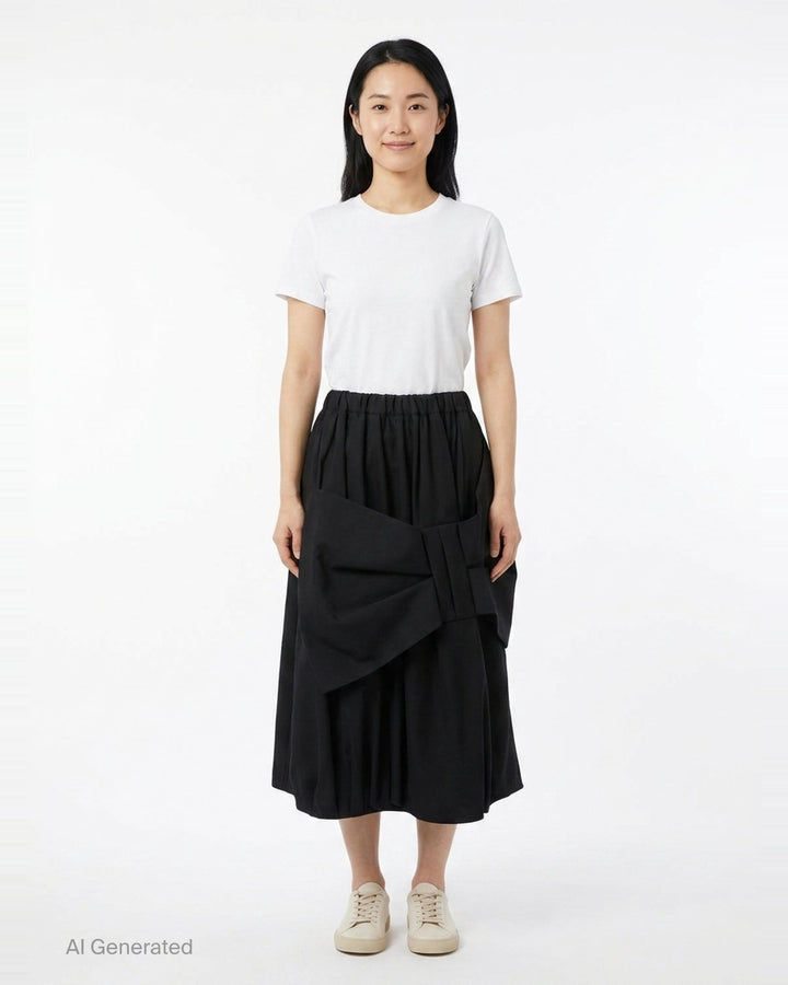 Balloon Midi Skirt | Noir Kei Ninomiya | Club21 - front