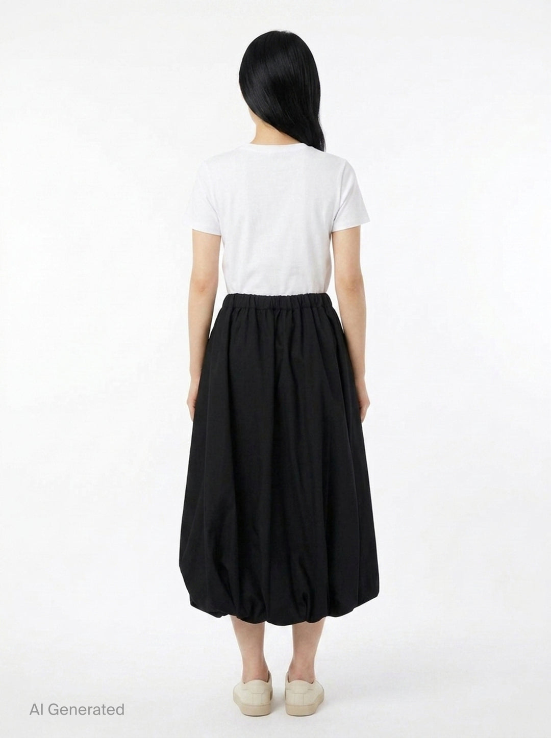 Balloon Midi Skirt | Noir Kei Ninomiya | Club21 - back