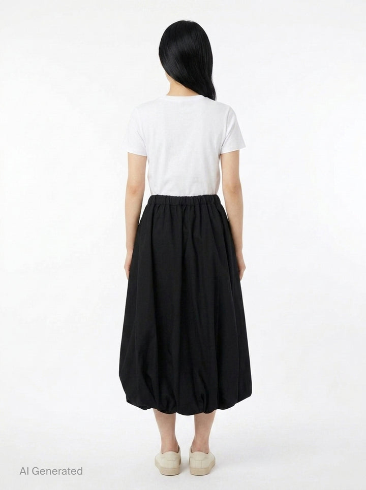 Balloon Midi Skirt | Noir Kei Ninomiya | Club21 - back