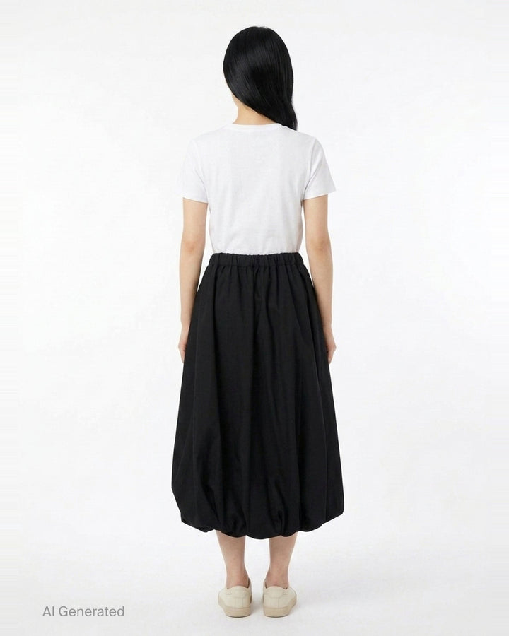 Balloon Midi Skirt | Noir Kei Ninomiya | Club21 - back