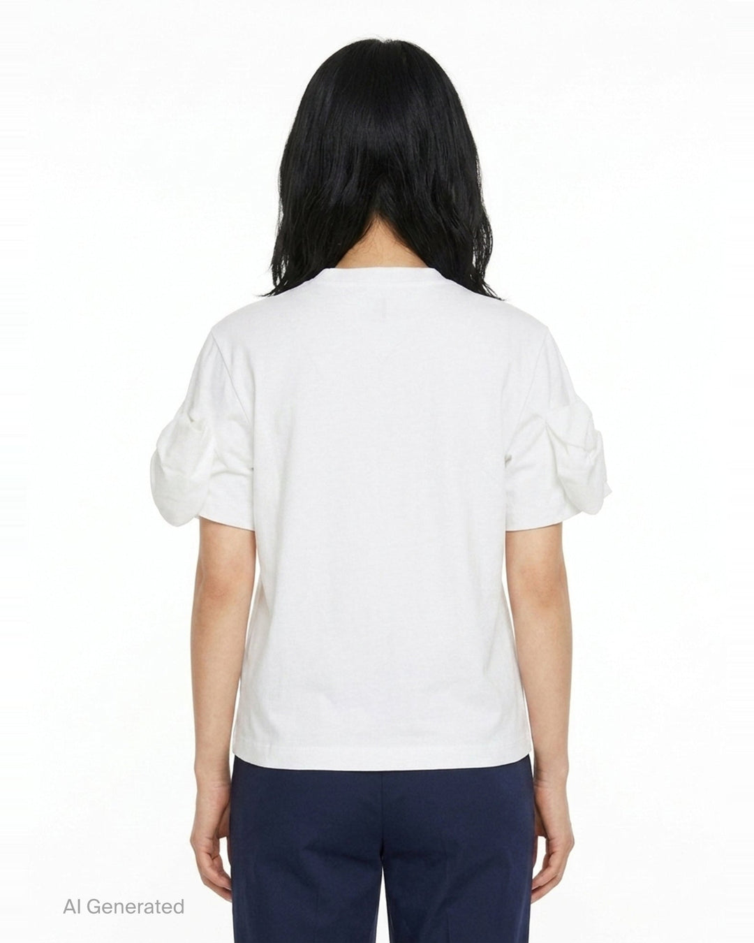 Cotton Tee With Bow Detail | Noir Kei Ninomiya | Club21 - back