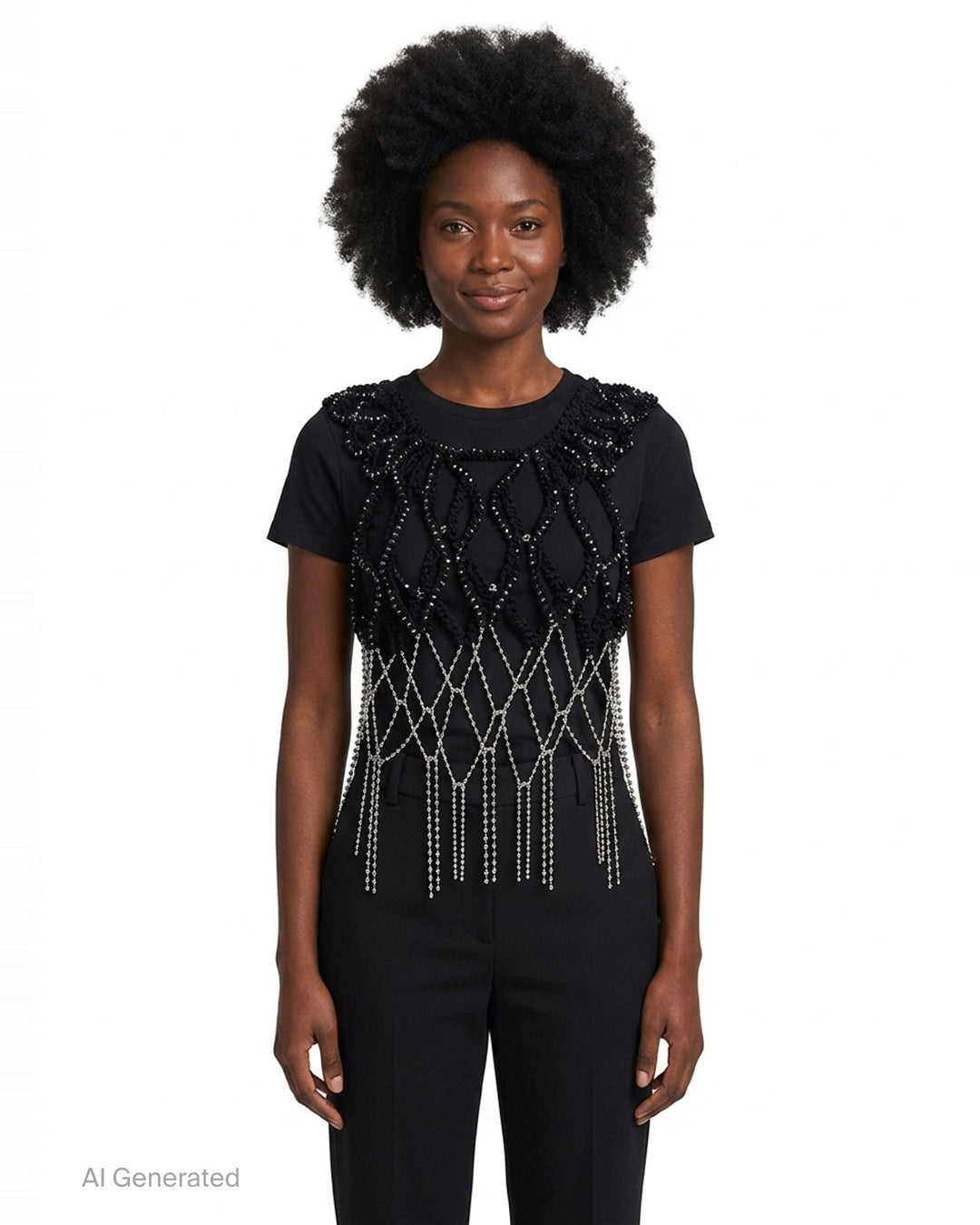 Cropped Yarn and Chain Vest | Noir Kei Ninomiya | Club21 - front