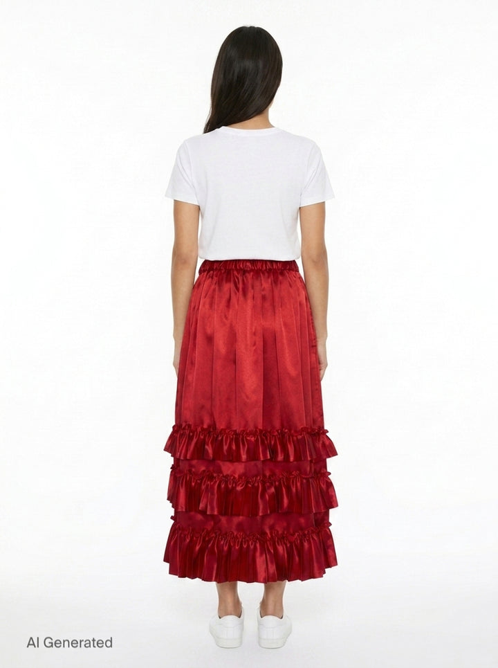 Elasticated Waistband Midi Skirt | Noir Kei Ninomiya | Club21 - back