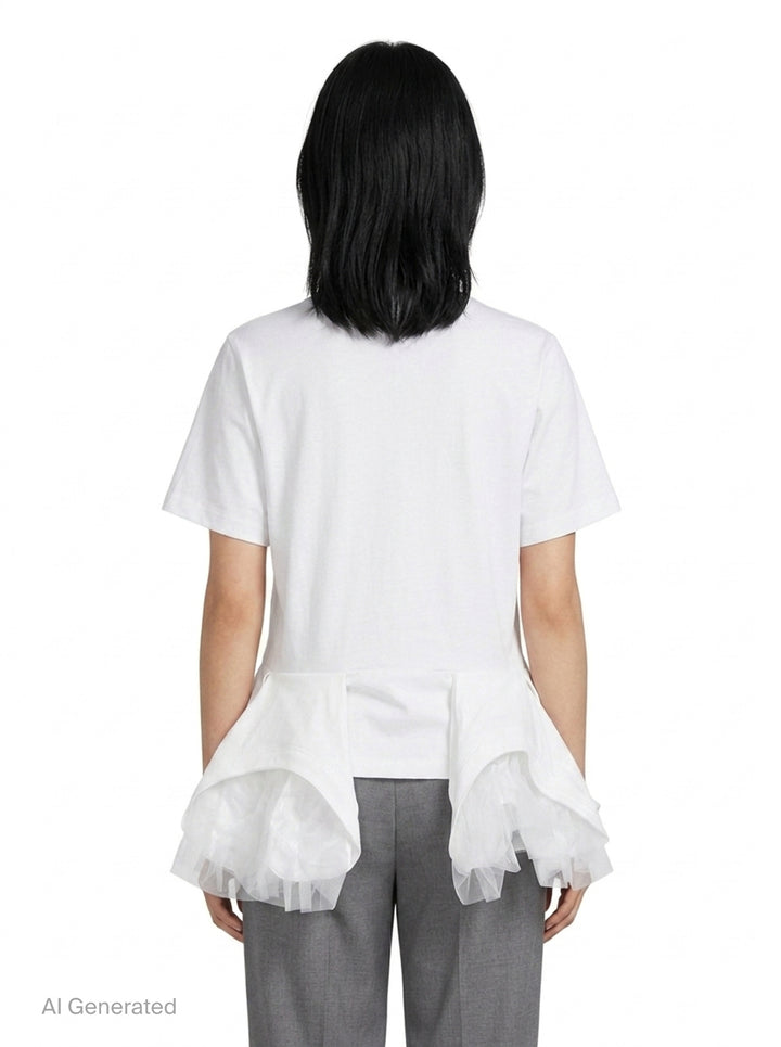 Layered Ruffle Peplum Tee | Noir Kei Ninomiya | Club21 - back