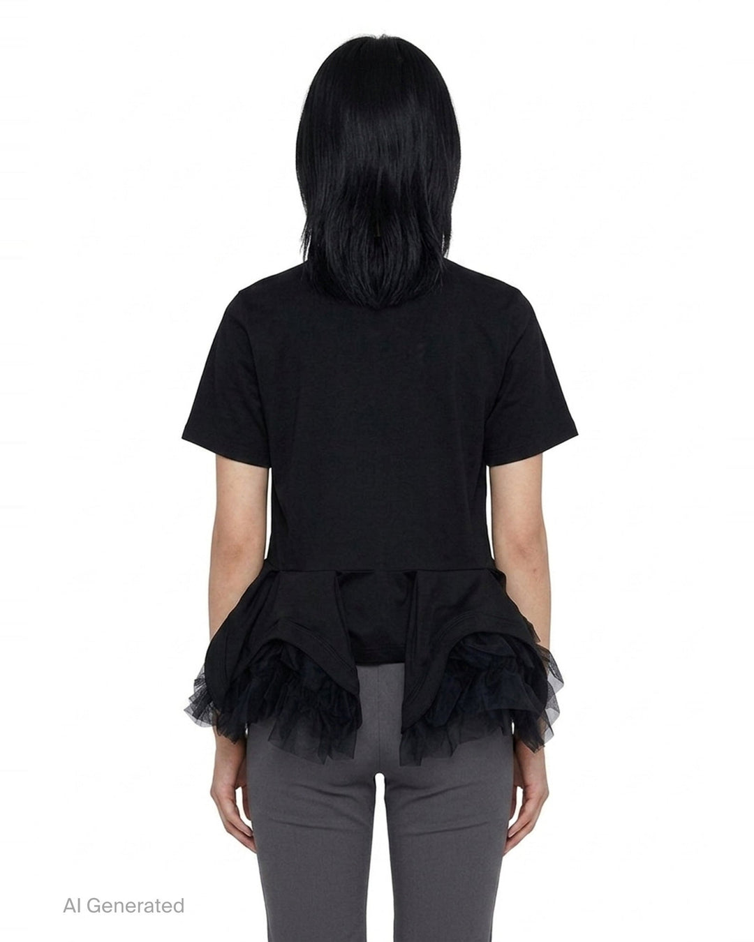 Layered Ruffle Peplum Tee | Noir Kei Ninomiya | Club21 - back