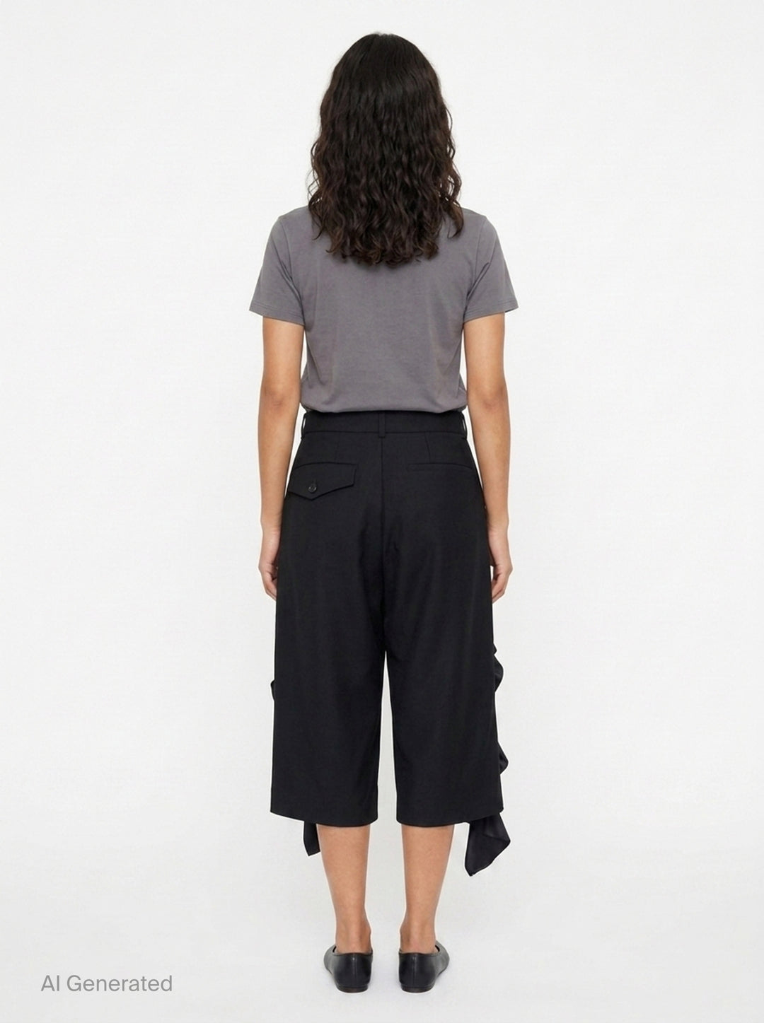 Straight-Cut Ruffle Trousers | Noir Kei Ninomiya | Club21 - back