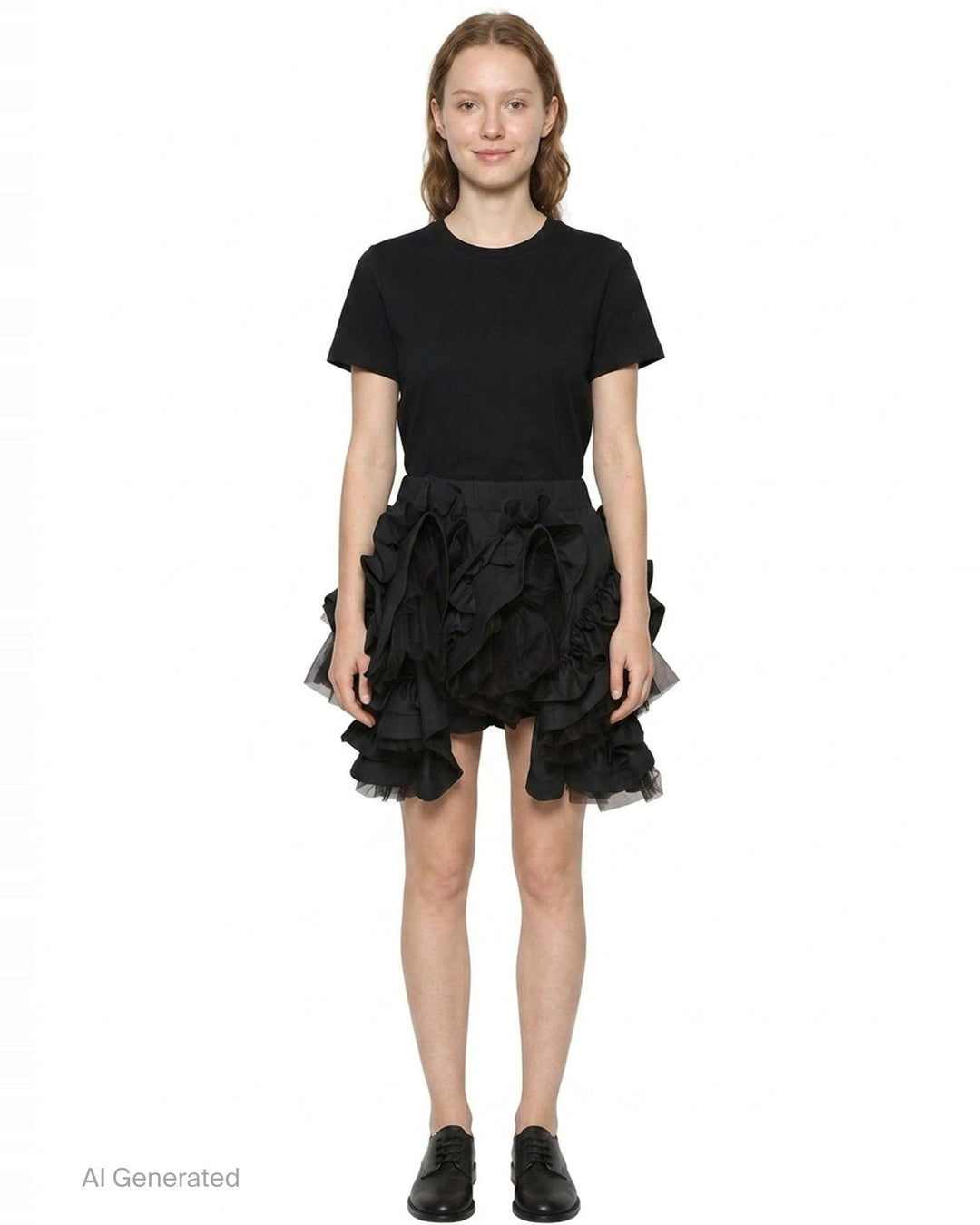 Voluminous Layered Ruffle Skirt | Noir Kei Ninomiya | Club21 - front