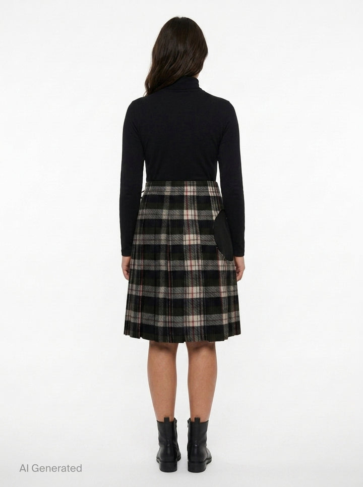 Fringed Plaid Wrap Skirt | Open YY | Club21 - back