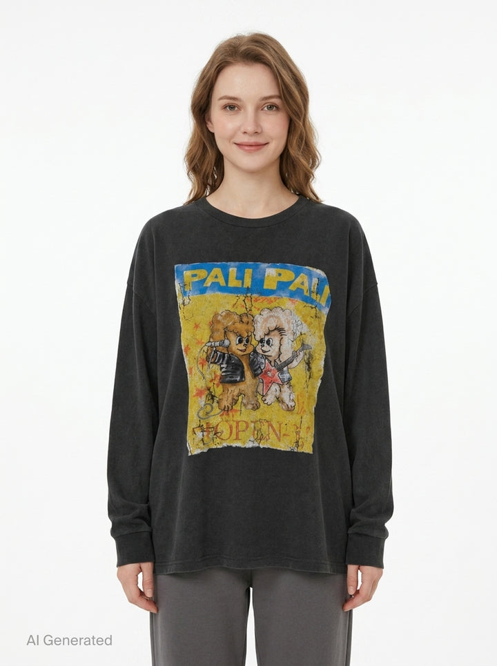 Pet Club Rocker Long Sleeve Tee | Open YY | Club21 - front