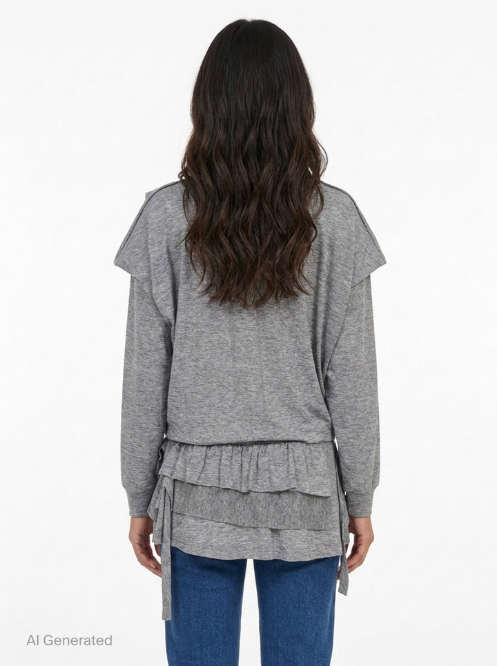 Raw Cut Ruffle Dress Top | Open YY | Club21 - back