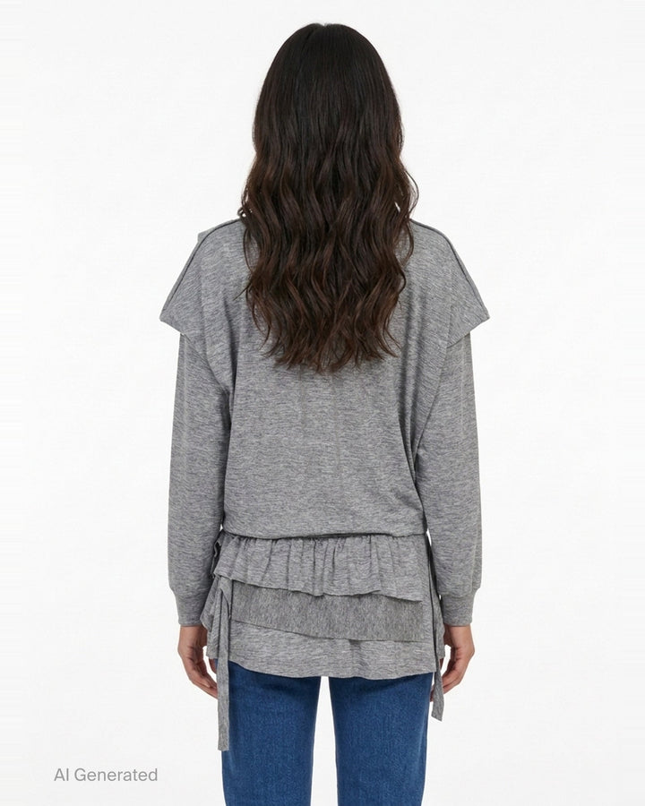Raw Cut Ruffle Dress Top | Open YY | Club21 - back