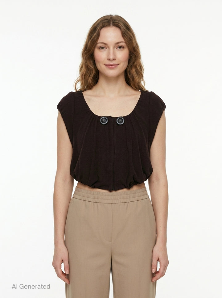 Shirred Jersey Vest | Open YY | Club21 - front