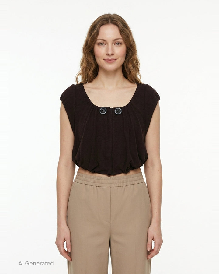 Shirred Jersey Vest | Open YY | Club21 - front