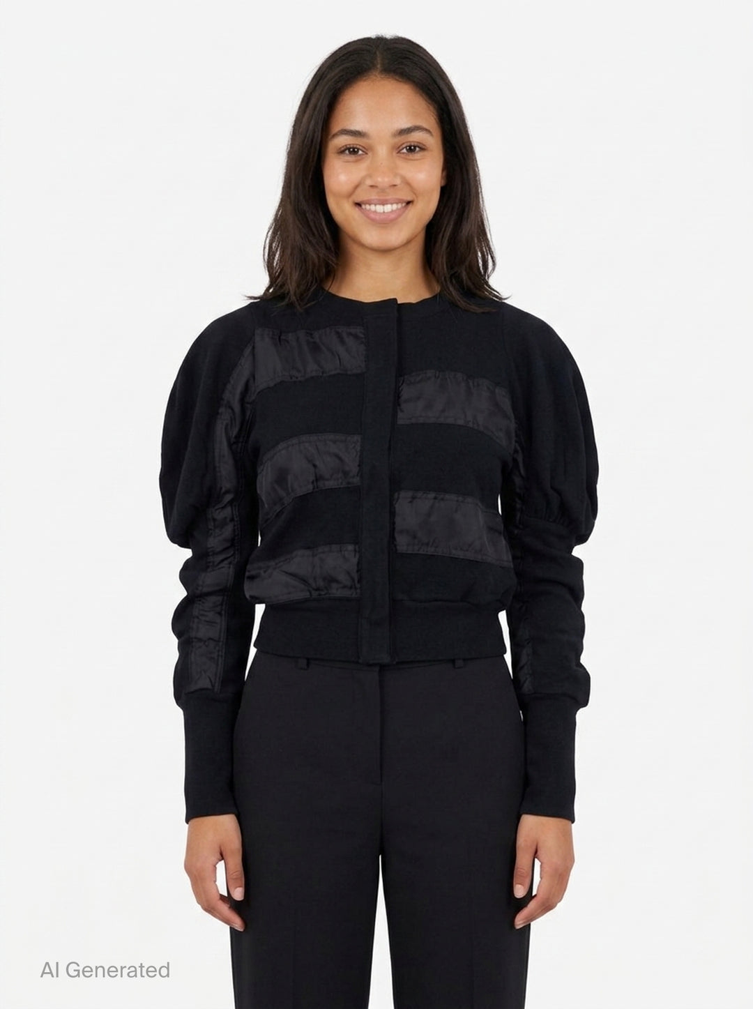 Slouchy Puff Panel Cardigan | Open YY | Club21 - front