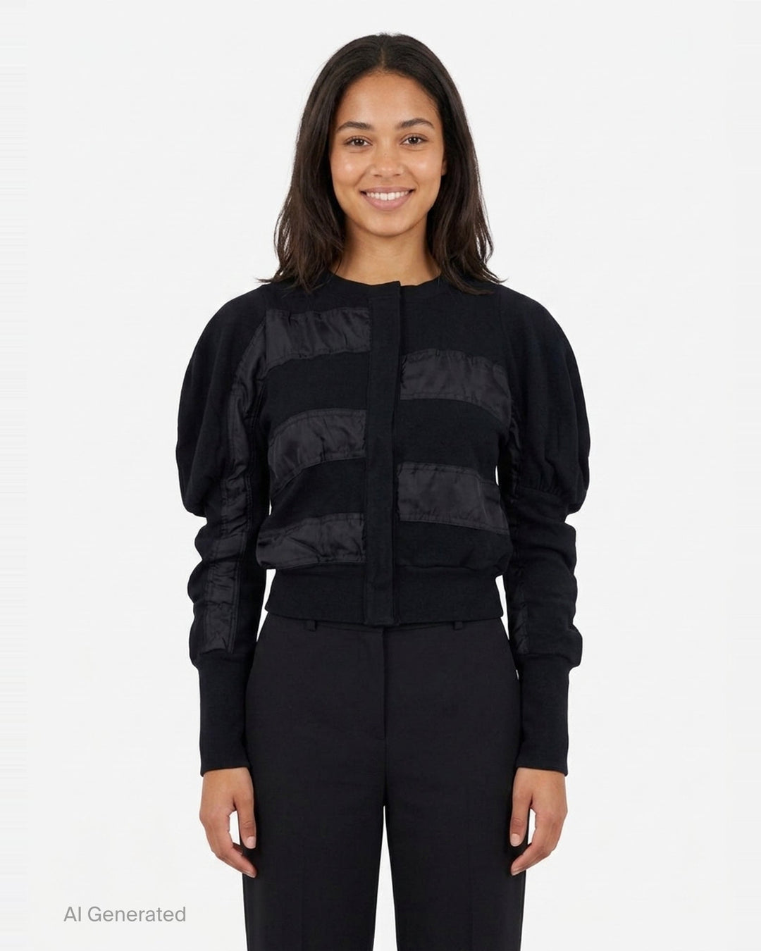 Slouchy Puff Panel Cardigan | Open YY | Club21 - front