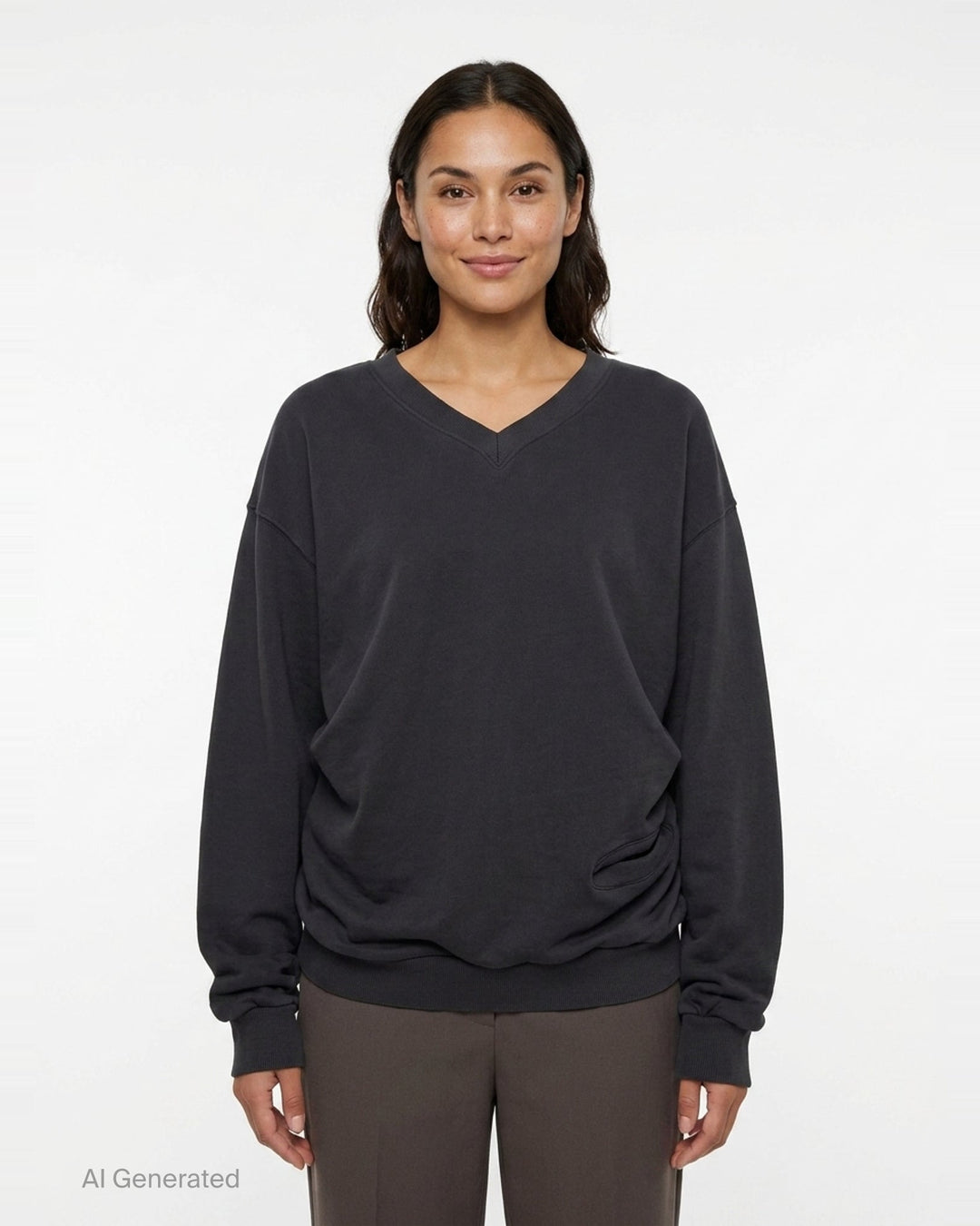 Slouchy V-Neck Sweatshirt | Open YY | Club21 - front