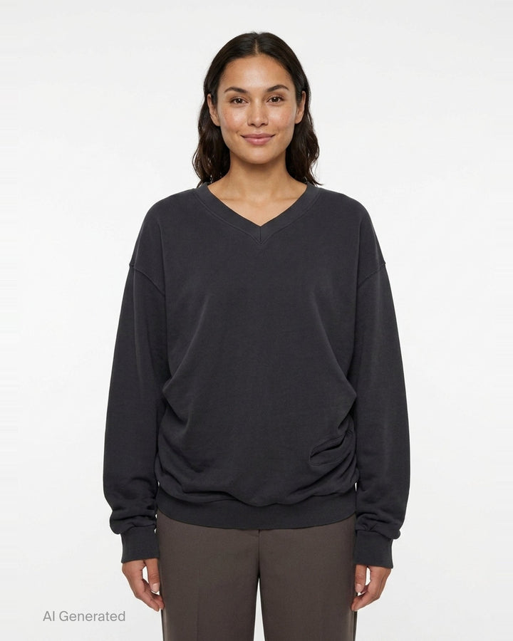 Slouchy V-Neck Sweatshirt | Open YY | Club21 - front
