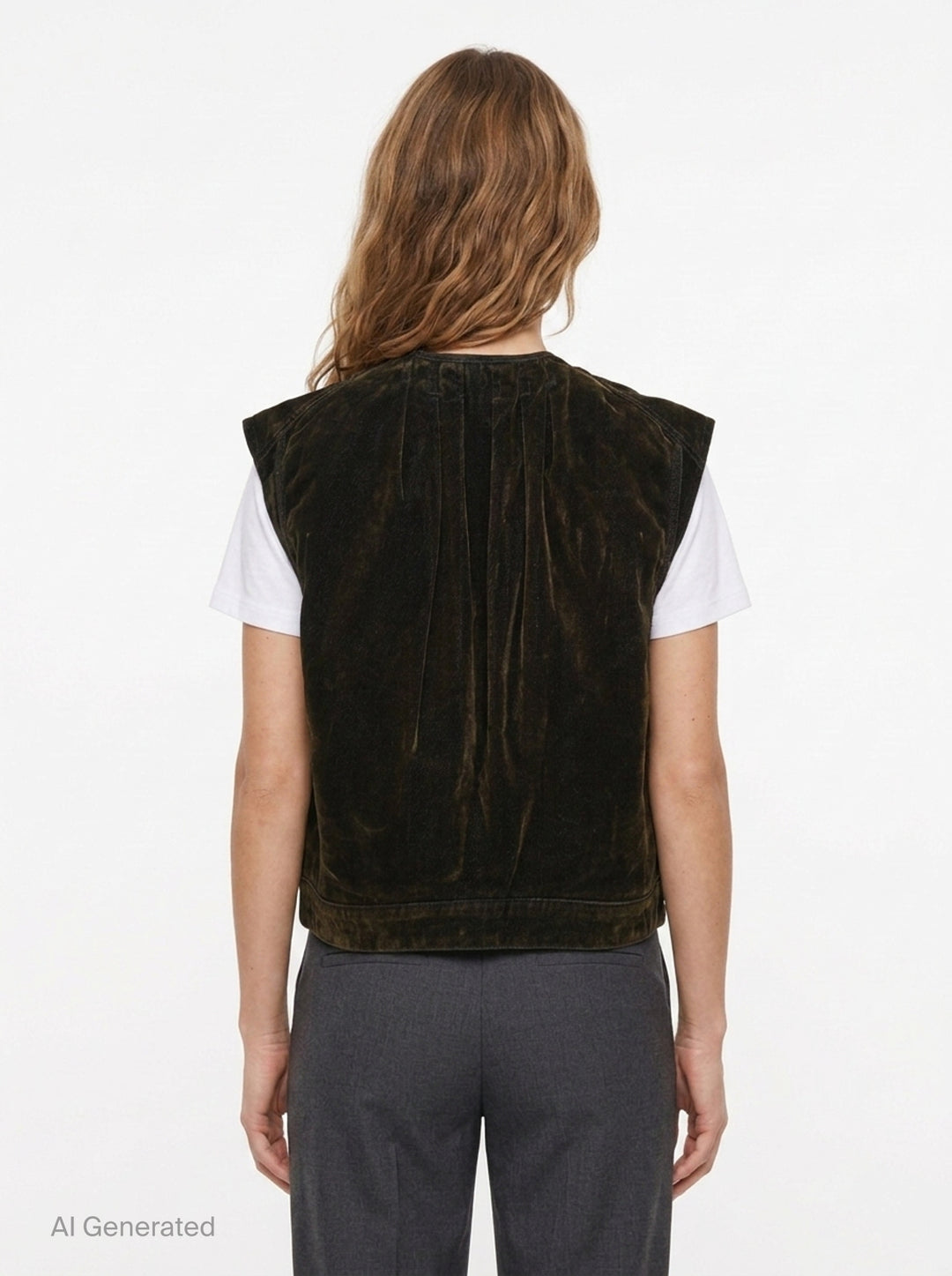 Velvet Denim Cargo Vest | Open YY | Club21 - back
