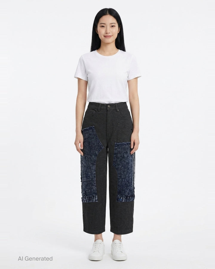 Denim Patch Brushed Jeans | Ordinary Couture Code | Club21 - front