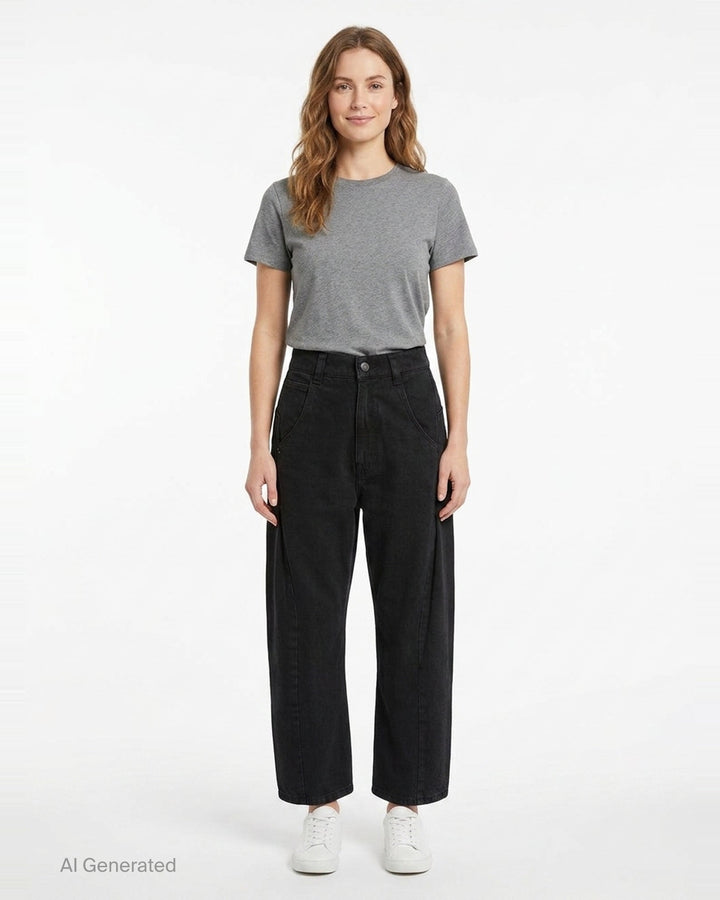 Denim Slash Ankle Pants | Ordinary Couture Code | Club21 - front