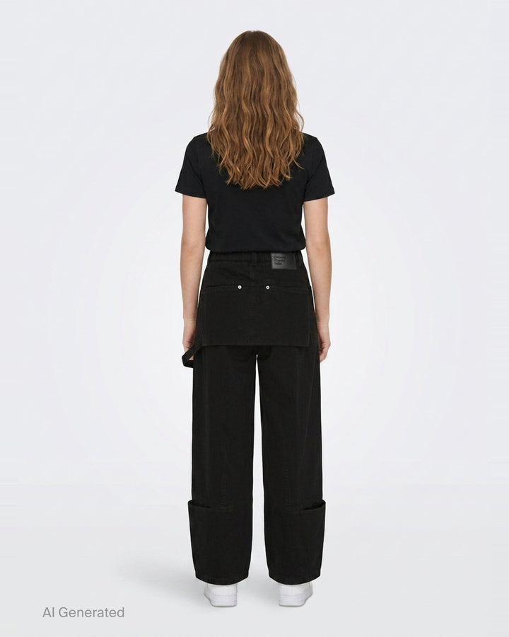 Kangaroo Pocket Wide Leg Jeans | Ordinary Couture Code | Club21 - back