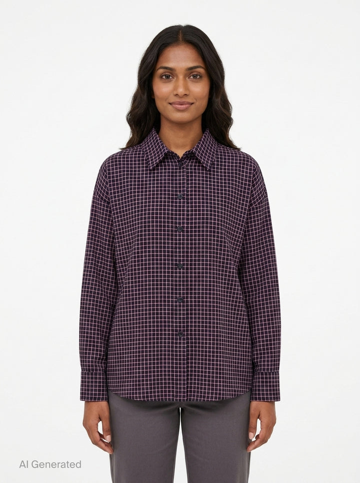 Overfit Checkered Shirt | Ordinary Couture Code | Club21 - front