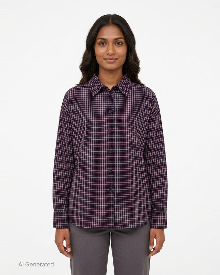 Overfit Checkered Shirt | Ordinary Couture Code | Club21 - front