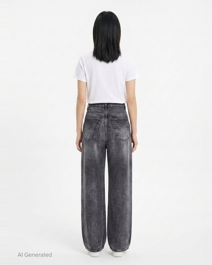 Pierre-Louis Mascia Aloe printed trousers with an artistic East Asian-inspired landscape print featuring birds, florals, and botanical motifs on warm sand and terracotta tones, with a teal elasticated drawstring waistband - back