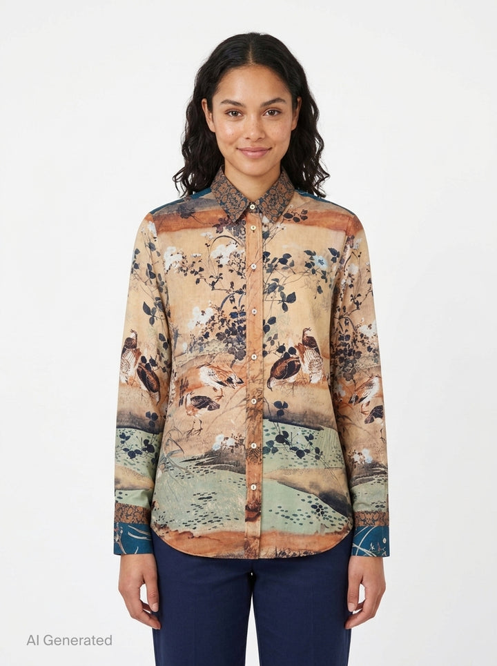 Floral Print Long Sleeve Shirt | Pierre-Louis Mascia | Club21 - front