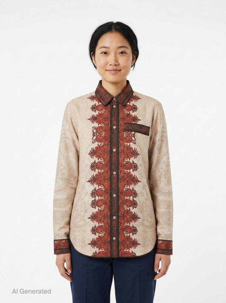 Floral Print Long Sleeve Shirt | Pierre-Louis Mascia | Club21 - front