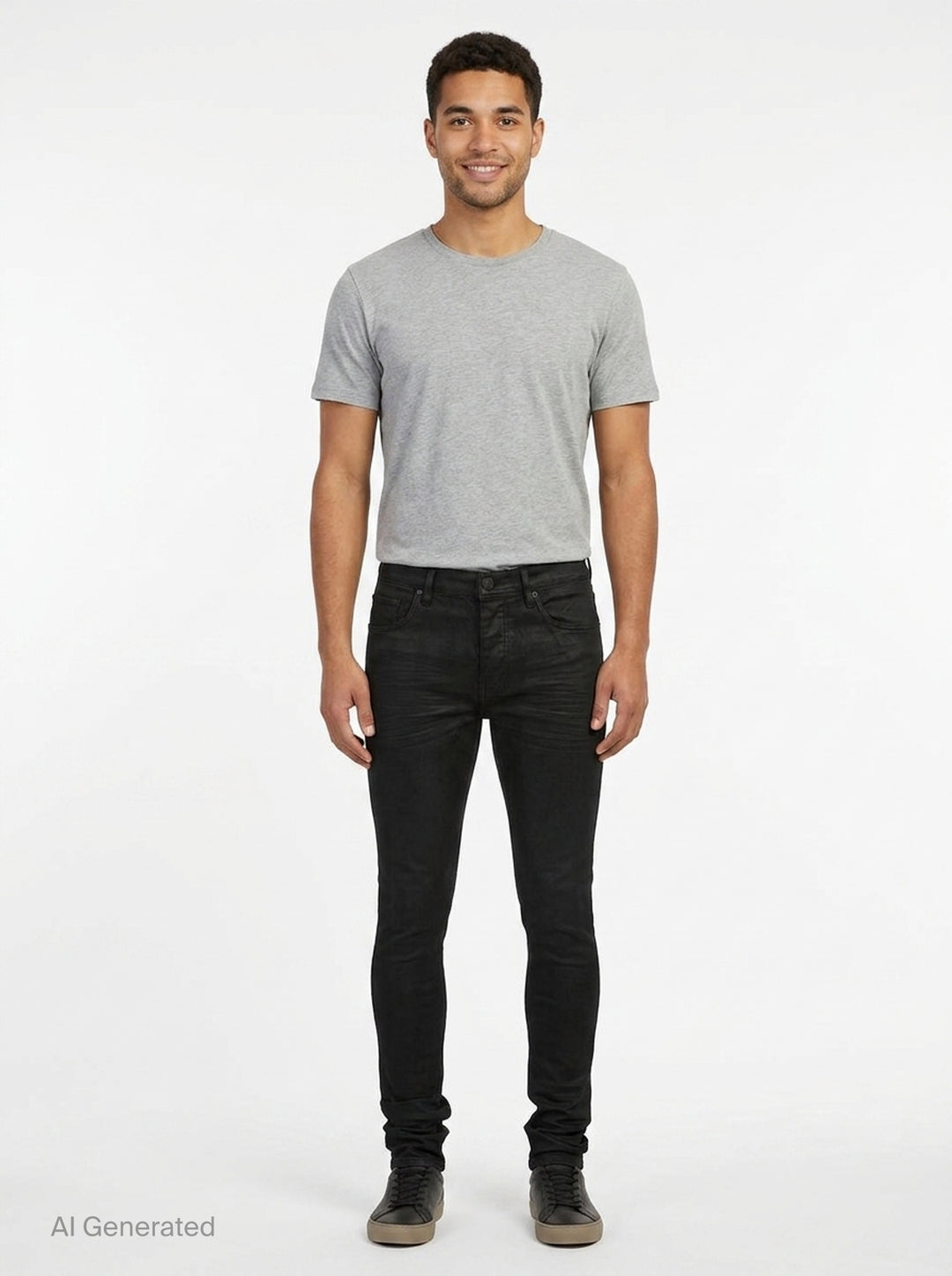Black Resin 3D Skinny Jeans | Purple | Club21 - front