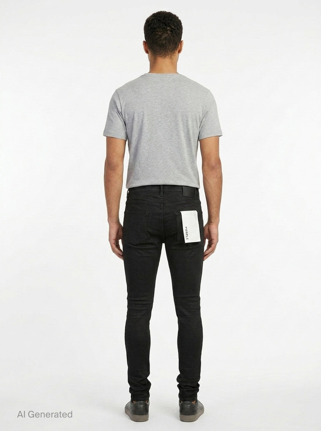 Black Resin 3D Skinny Jeans | Purple | Club21 - back