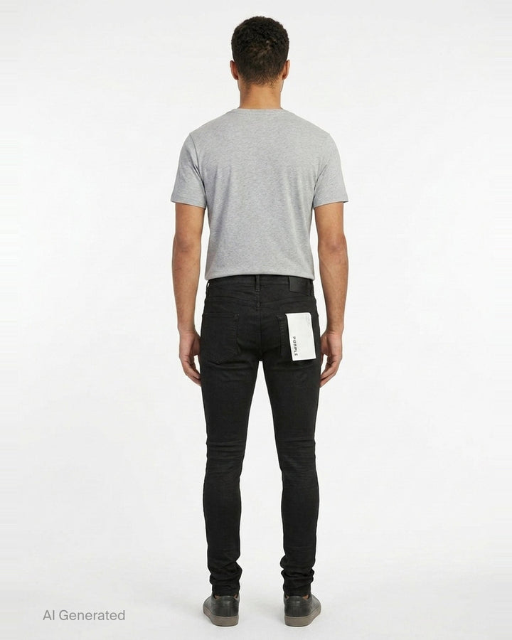 Black Resin 3D Skinny Jeans | Purple | Club21 - back