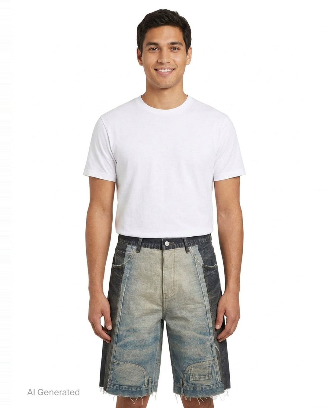 Upside Down Denim Shorts | Purple | Club21 - front