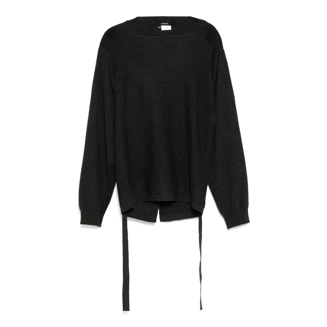 Gray Square Knit Top