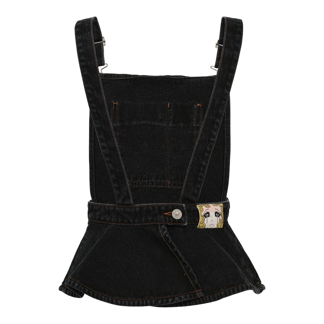 Club21 - pushBUTTON - Black Flared Hem Overall - BLOUSES - Black