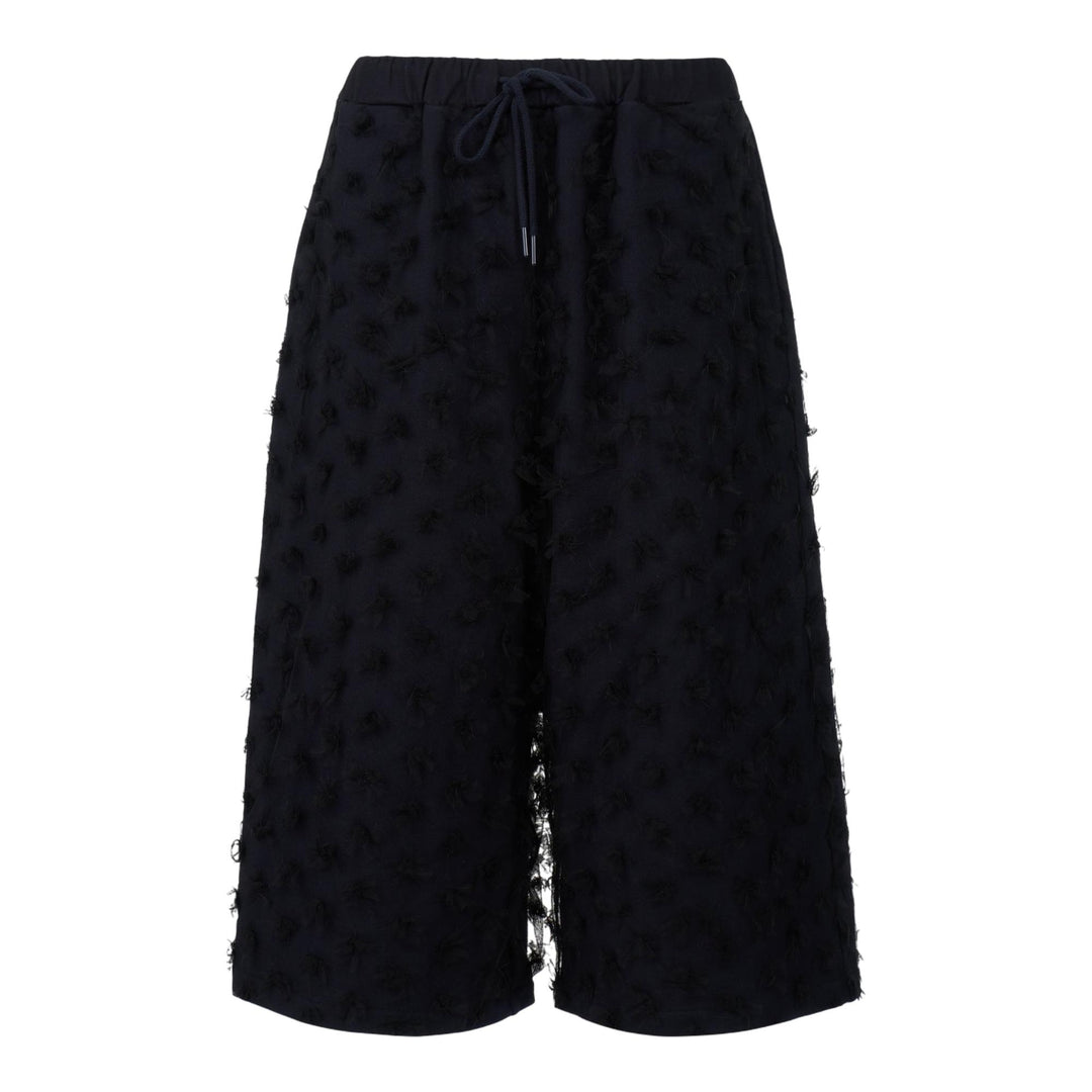 Club21 - pushBUTTON - Black Floral Mesh Layered Bermuda Shorts - SHORTS - Black