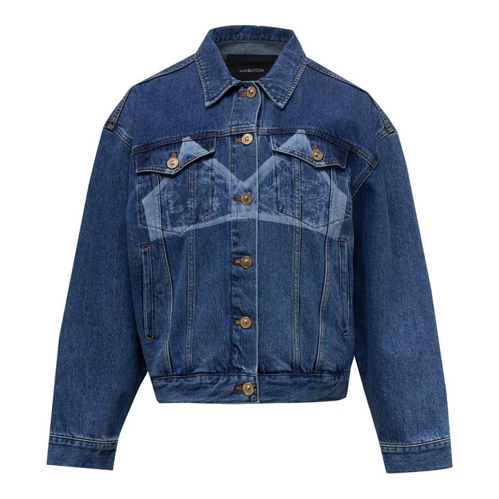 Club21 - pushBUTTON - Blue Bra Print Denim Jacket - JACKETS - Denim