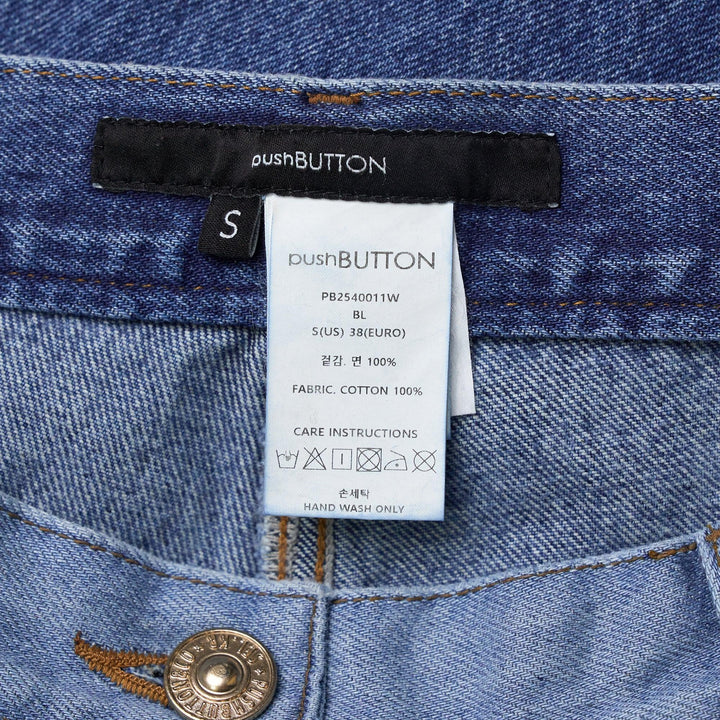 Club21 - pushBUTTON - Blue Panty Printed Wide Jeans - JEANS - Denim