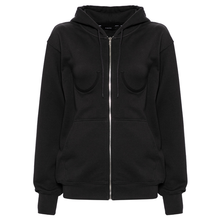 Bra Detail Zip-Up Hoddie