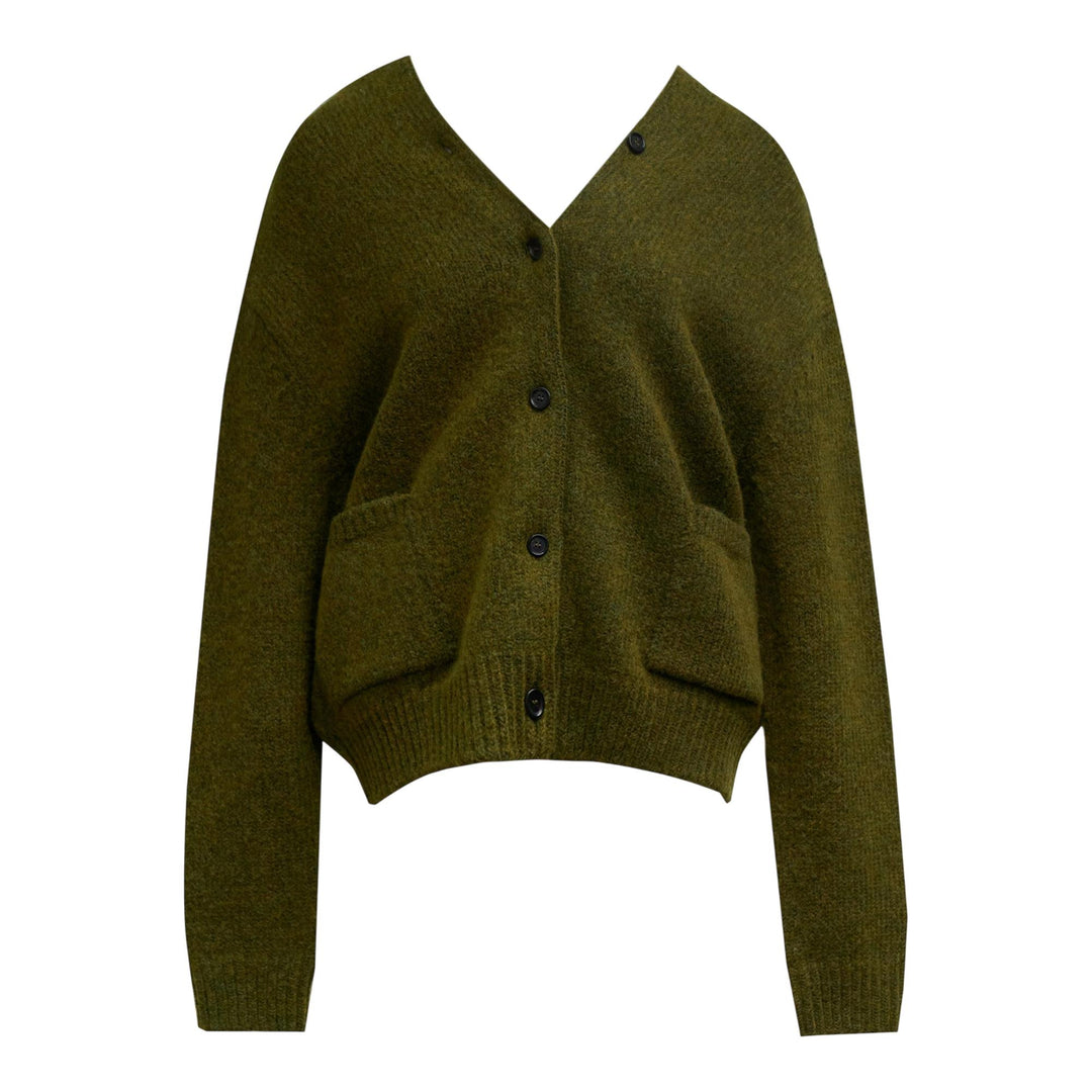 Club21 - pushBUTTON - Green Strap Point Cardigan - CARDIGANS - Dark Green