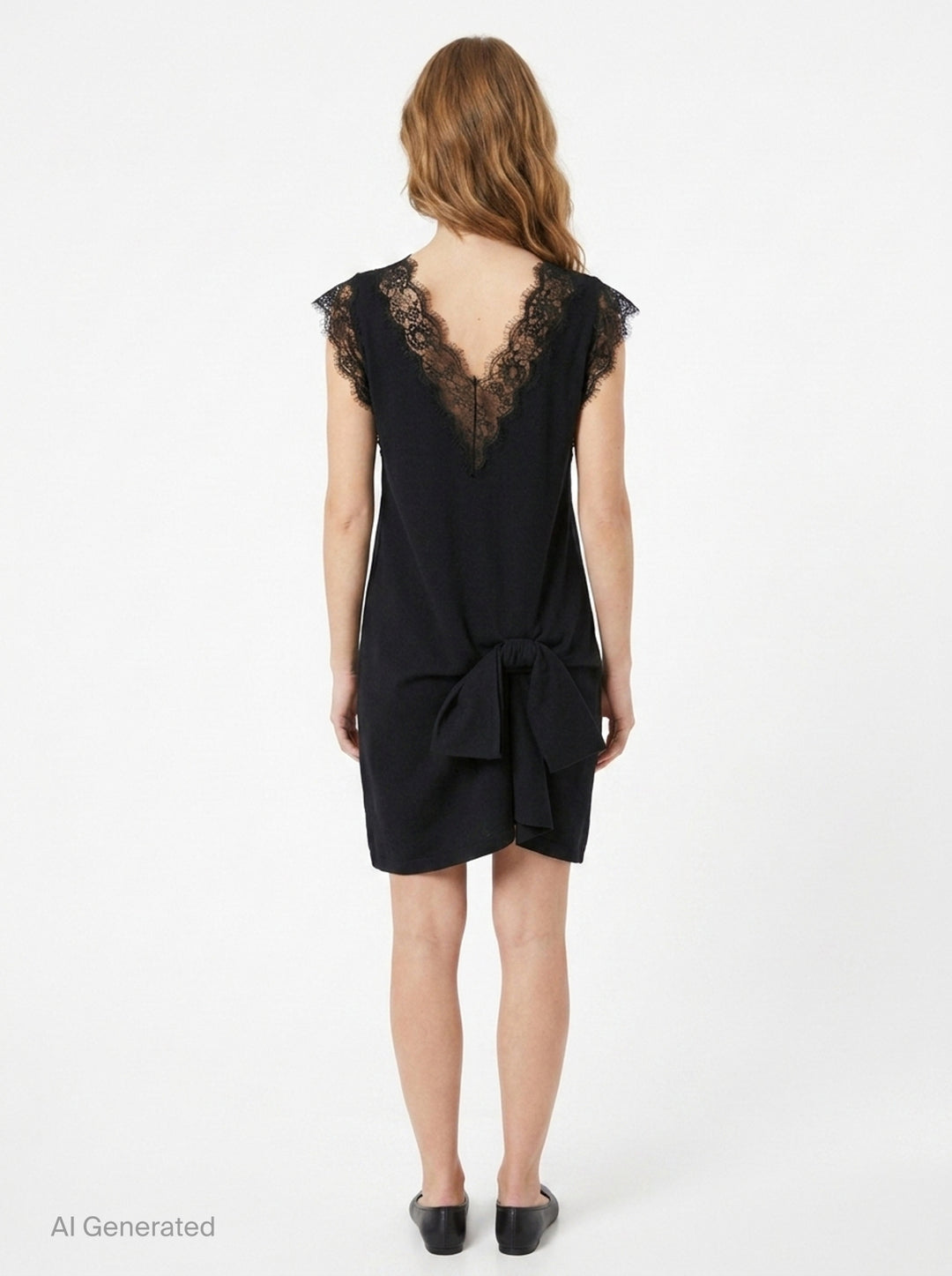 Black Lace Trim Dress | pushBUTTON | Club21 - back