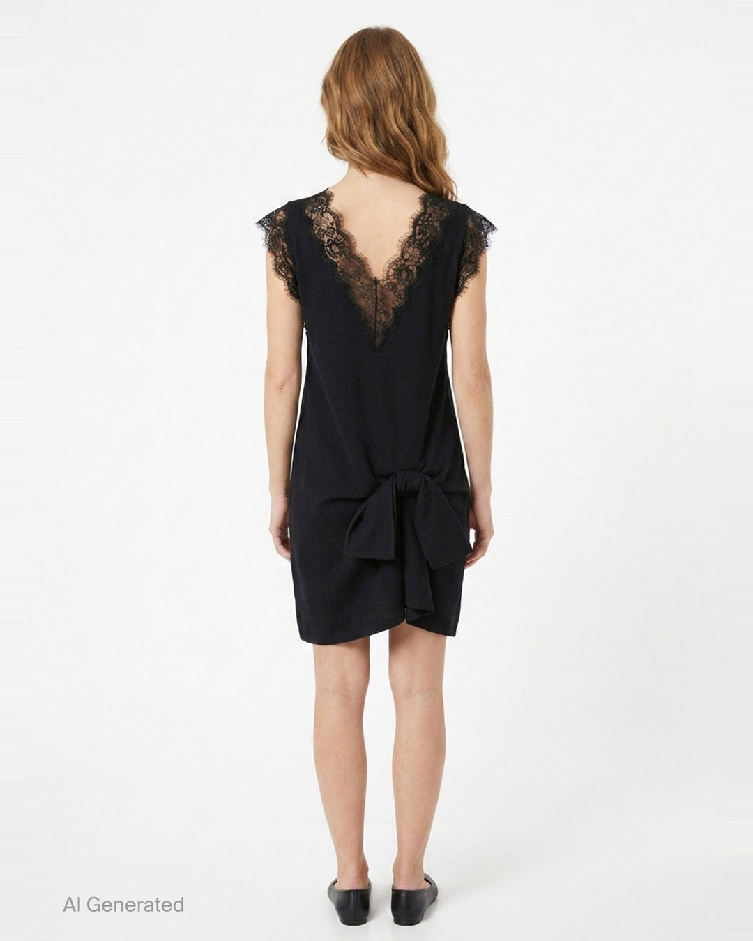 Black Lace Trim Dress | pushBUTTON | Club21 - back