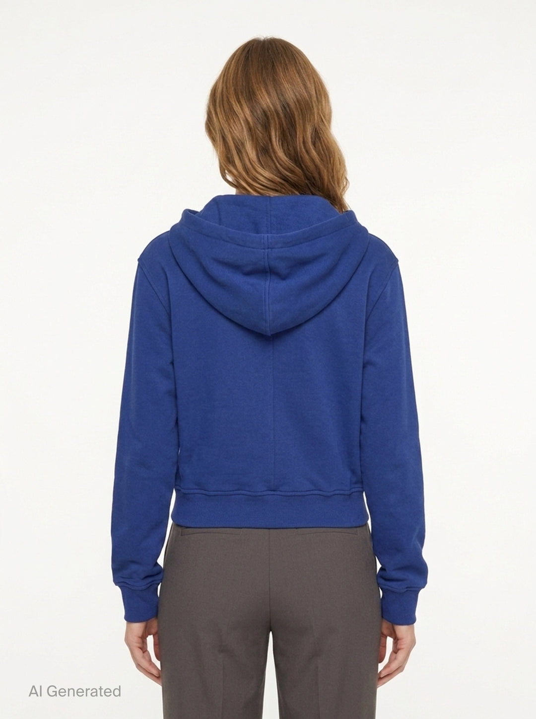 Blue Draped Zip-Up Hoodie | pushBUTTON | Club21 - back