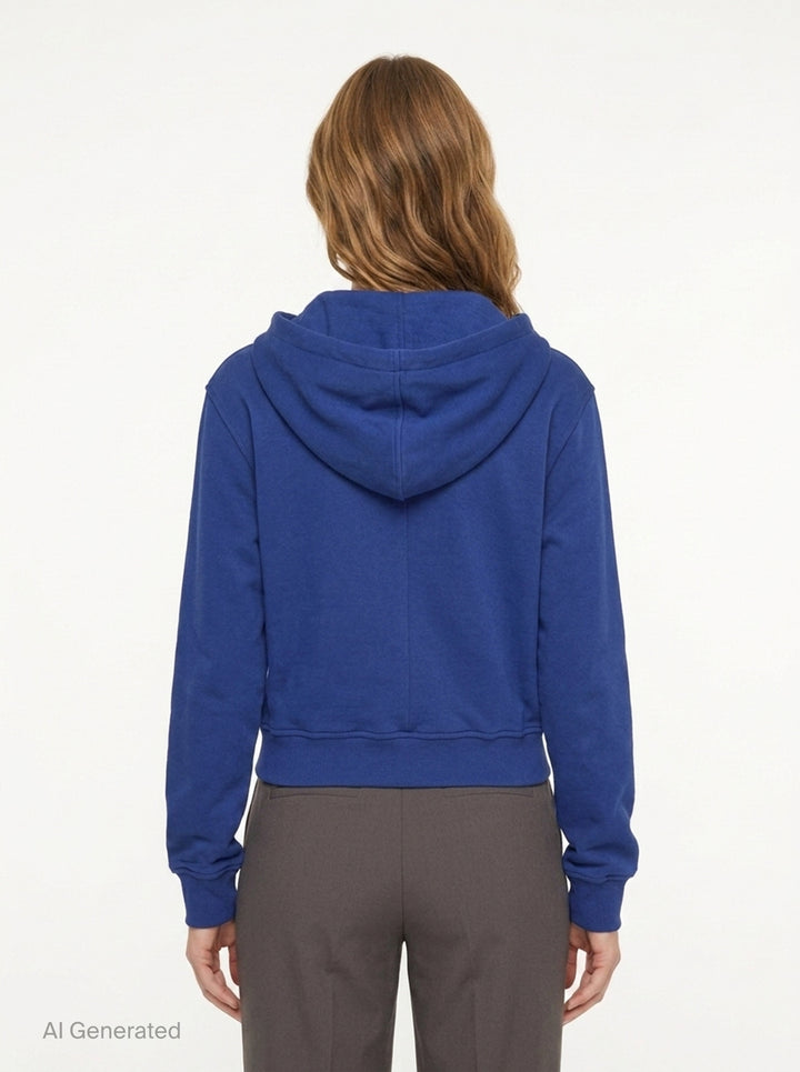 Blue Draped Zip-Up Hoodie | pushBUTTON | Club21 - back