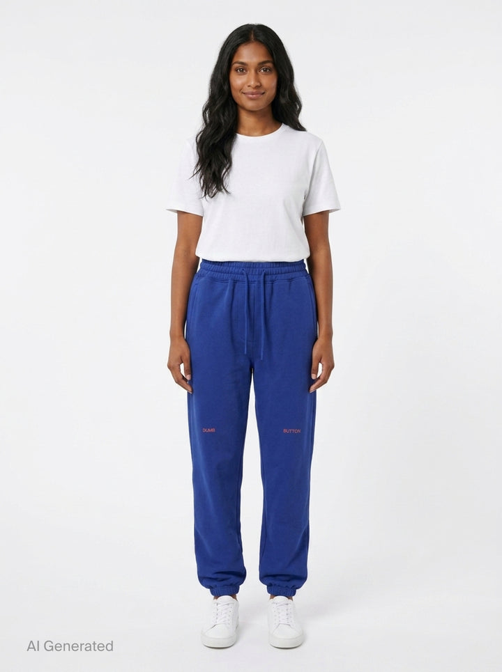 Blue Logo Jogger Pants | pushBUTTON | Club21 - front