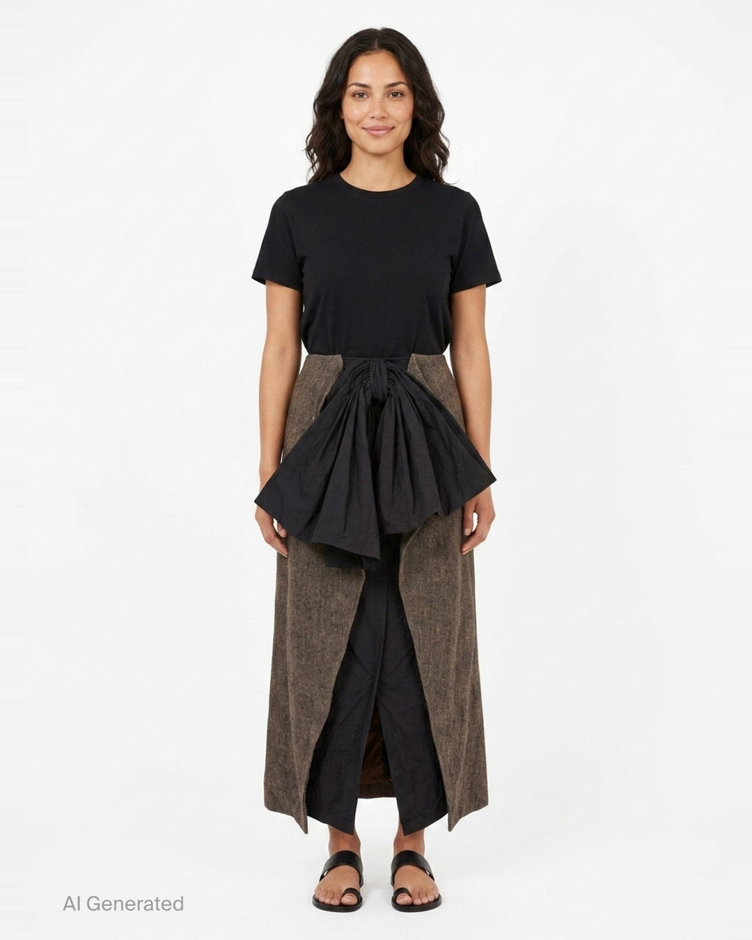 Bow Detail Draped Skirt | pushBUTTON | Club21 - front