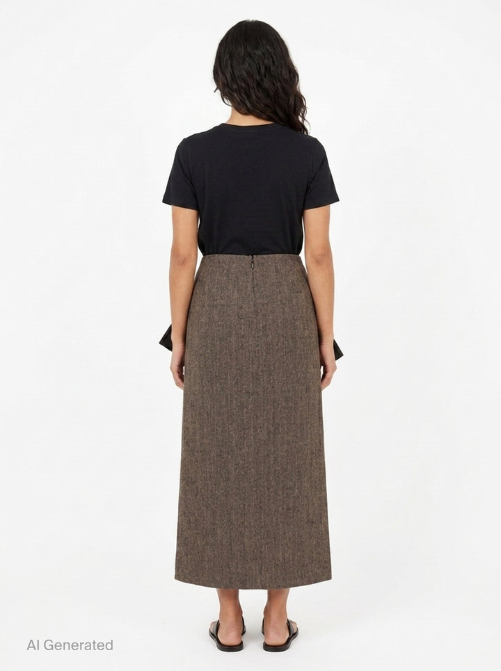 Bow Detail Draped Skirt | pushBUTTON | Club21 - back