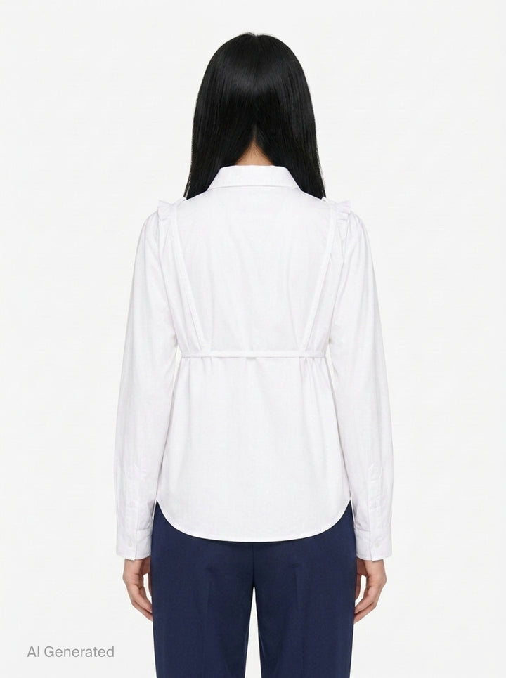 Bra Detail Cotton Shirt | pushBUTTON | Club21 - back