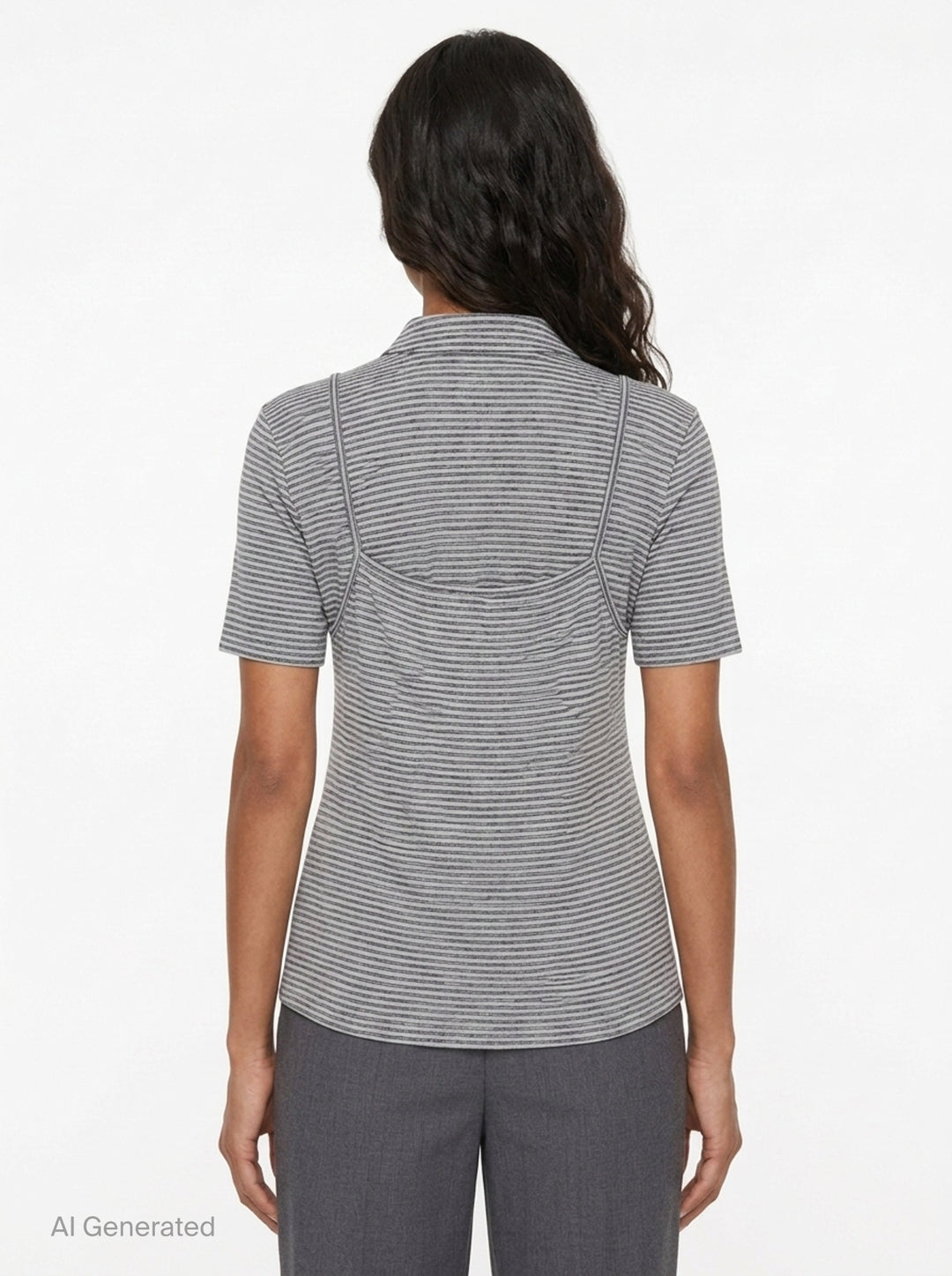 Stripe Layered Slip Polo | pushBUTTON | Club21 - back